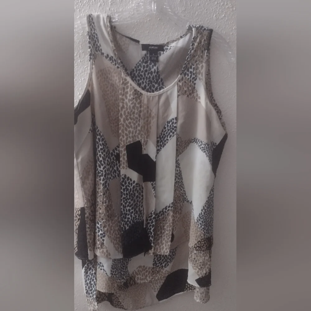 Alfani women's pullover leopard print sleeveless blouse sz 4 - Picture 2 of 6